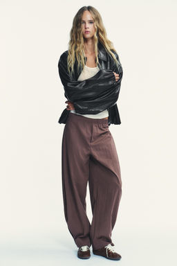 NYLON TROUSERS WITH BUTTONED HEM