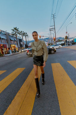 GINGHAM BLOUSE WITH RUFFLES