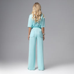 Брюки с двойным поясом Раскованный шик (лазурные) - Charutti фото 5