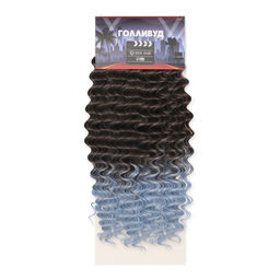 ГОЛЛИВУД Афролоконы, 60 см, 270 гр, цвет тёмно-русый/светло-голубой HKB6К/Т3930 (Катрин) - Queen fair фото 4