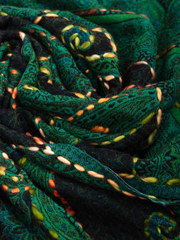 Палантин с вышивкой (шерсть вареная) в ассортименте №Тк906/12 - Ганг фото 3