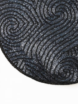 Салфетка сервировочная D35 синий бисер