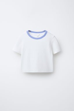 STRIPED SHIRT WITH CONTRAST RIB NECK T-SHIRT PACK - Zara фото 4