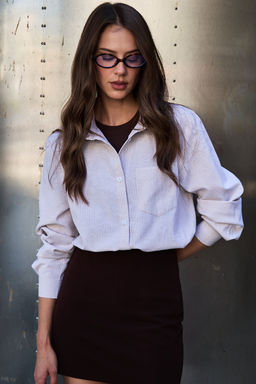 Рубашка оверсайз в полоску хлопковая