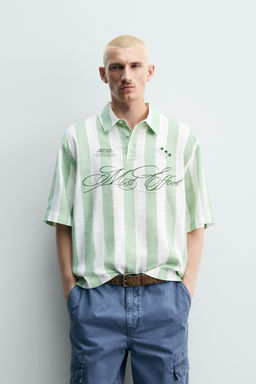 CAMISA POLO BOXY FIT GR?FICOS ESTAMPADOS / Verde - Zara фото 2