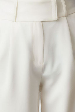 TRENDYOLMILLA Beyaz Bel Detayl? Straight/Duz Kesim Dokuma Kumas Pantolon TWOAW25PL00038 фото 4