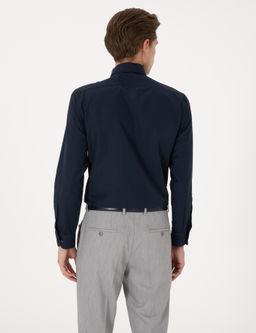 Lacivert Slim Fit Uzun Kollu Basic G_mlek