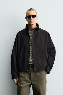 CAZADORA BOXY FIT ALGOD?N / Negro - Zara фото 2