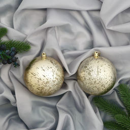 Ёлочные игрушки Ретро, шары новогодние, d=10 см, набор 2 шт., золото