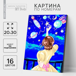 Картина по номерам на холсте с подрамником «Ночное небо» 20×30 см