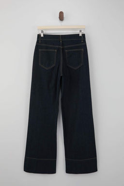 Koyu Mavi Cep Detayl? Yuksek Bel Ekstra Esnek Wide Leg Jeans TWOSS26JE00019 - Trendyolmilla фото 6