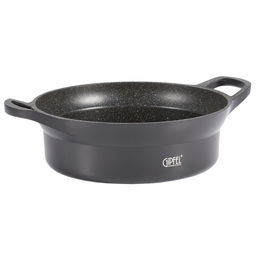 51921 GIPFEL Кастрюля-сотейник AZUL BLACK 26x9,0см/3,7л из литого алюминия со стеклянной крышкой, индукционным дном, двуслойным антипригарным мраморным покрытием Greblon Weilburger. Толщина: 1,6/4,5мм
