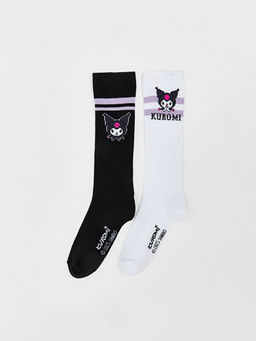 Kuromi Desenli K?z ?ocuk Diz Alt? ?orap 2li