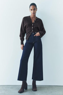 ZW COLLECTION HIGH-WAIST WIDE-LEG JEANS WITH POCKETS