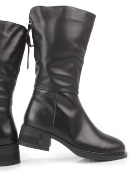 ZA4232M BLACK Сапоги зимние женские (натуральная кожа, натуральный мех)