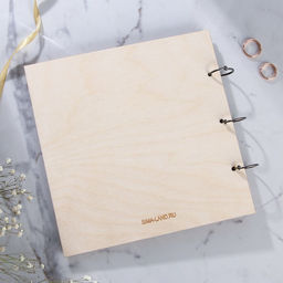 Книга пожеланий на свадьбу, в деревянной обложке «Резная»