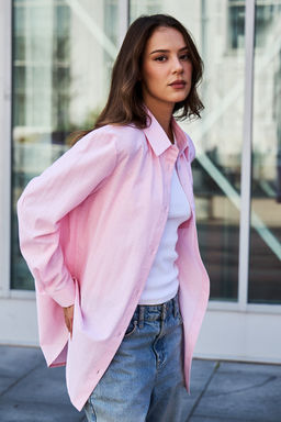 Рубашка оверсайз в полоску хлопковая