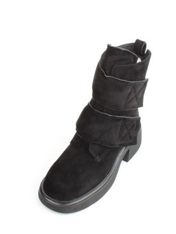 04-M3-HSM711 BLACK Ботинки зимние женские (натуральная замша, натуральный мех) - Фабричный китай фото 4