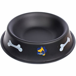 Цена за 2 шт. Миска из нержавеющей стали с силиконовым нескользящим ободком "ЛЮБИМЫЙ БРО", цвет черный, 26см (наклейка)