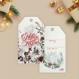 Цена за 20 шт. Открытка-шильдик на подарок С Новым годом!, МИКС