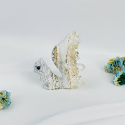 Белка из камня с друзами Горного Хрусталя - Радуга самоцветов фото 5