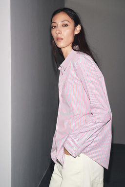 ZW COLLECTION STRIPED POPLIN SHIRT - Zara фото 4