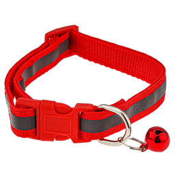 Пэт тойс (Pet toys) Ошейник универсальный Гамма 1,5х39см, пластмассовая застежка, с бубенчиком, светоотражающая полоска, полиэстер, на картоне, цвета микс (Китай)