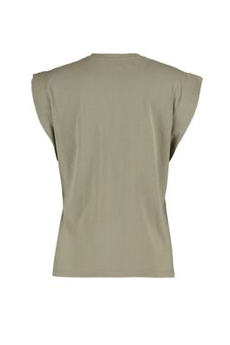 Haki %100 Pamuk Vatka Gorunumlu Basic Bisiklet Yaka Orme T-Shirt TWOSS20TS0021