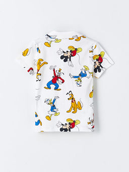 Polo Yaka K?sa Kollu Mickey Mouse Bask?l? Erkek Bebek Pijama Tak?m? - Waikiki фото 3