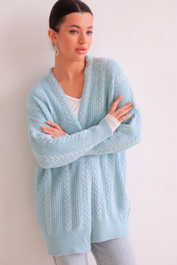 Martichelli Кардиган голубой с косами  фото 3