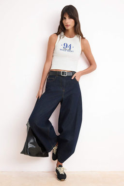 Ekru Bask?l? Fitted/Vucuda Oturan Halter Yaka Kolsuz Fitilli Esnek Orme Atlet TWOSS26AL00039 - Trendyolmilla фото 2