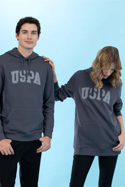 Базовая толстовка с капюшоном антрацитового цвета - U.s. polo assn фото 4