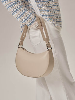 Сумка женская сэддл Azaro 31042 бежевый жемчуг