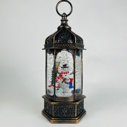Новогодний декор Фонарь стекло 28,5 см в ассортименте (арт. K-20)