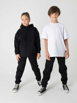 Джоггеры Уголь с карманами утепленные 7+ - Bungly фото 7