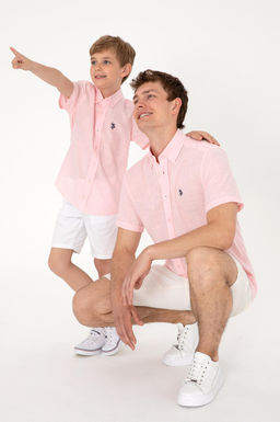 Erkek _ocuk A__k Pembe K_sa Kollu G_mlek Sepette S_rpriz _ndirim - U.s. polo assn фото 2