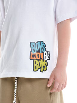 Футболка Boys 22-9010 белый - Mini maxi фото 3