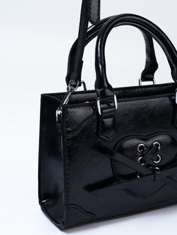 Сумка женская тоут на молнии, 20×8×14 см, чёрная