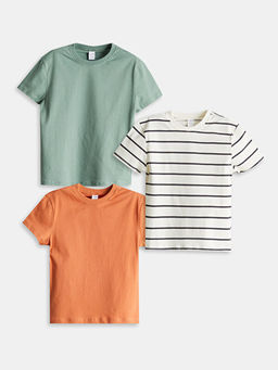 Bisiklet Yaka Bask?l? Erkek ?ocuk Ti??rt 3l?