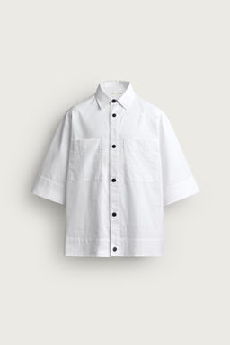 CAMISA BOXY FIT RAYAS / Blanco - Zara фото 6