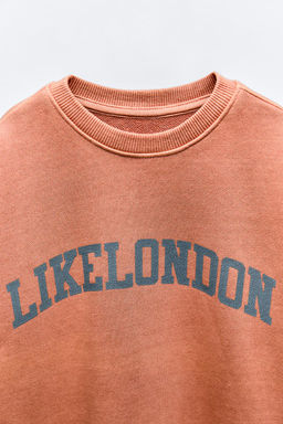 CRACKED EFFECT SLOGAN SWEATSHIRT - Zara фото 3