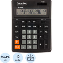 Калькулятор настольный Attache  SDC-444S 12-разрядный черный 206х158х33мм