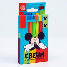 Свечи для торта 6 штук, с цветным пламенем, Микки Маус