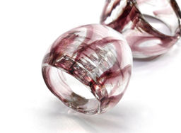 Стеклянное кольцо модель 6 цв.сиреневый Радуга камня