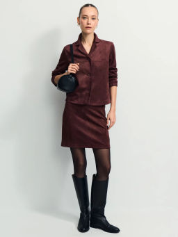 Укороченный жакет из искусственной замши / Zarina