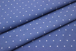 Теплый хлопок Мелкие звезды цв.стальной синий, ш.1.48м, хлопок-100%, 160гр/м.кв - Купава фото 3