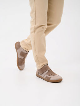 Босоногие ботинки 206.NATAbr.Визон+капучино замша/мех