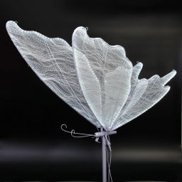 Фигура светодиодная "Волшебная Бабочка" на стойке h-2,08м, длина крыла 100 см, без движения,220v,Белый