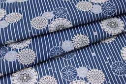 Бязь Абстрактные одуванчики цв.синий, ш.1.5м, хлопок-100%, 120гр/м.кв - Купава фото 4