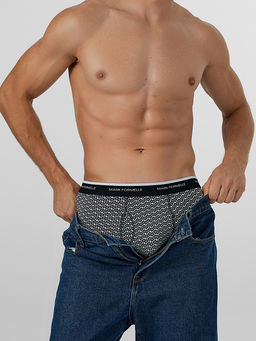 Цена за 2 штуки! Трусы боксеры мужские черные с узором - Mark formelle фото 6